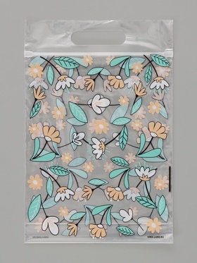 Пакет подарочный детский с zip замком «Цветы», 15×22 см