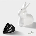 УЦЕНКА Набор для специй на дерев подставке 2 шт. «Bella Tenero Зайцы» солонка, перечница - Фото 4