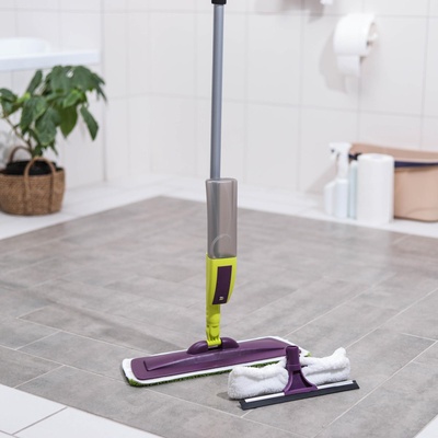 УЦЕНКА Швабра с распылителем + дополнительная насадка для мойки стекол, микрофибра 38х10х120 52546