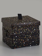 Коробка-сюрприз подарочная «Бабочки, Звезды» с вылетающими бабочками, чёрный, 15×14.8×12.5 см - фото 809621077