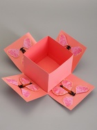 Коробка-сюрприз подарочная «Бабочки» розовая, с вылетающими бабочками, 15×14.8×12.5 см - фото 809621097