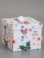 Коробка-сюрприз подарочная «Бабочки» нежно-розовая, с вылетающими бабочками, 15×14.8×12.5 см - фото 809621109