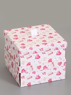 Коробка-сюрприз подарочная «Бабочки, Сердца» розовая, с вылетающими бабочками, 15×14.8×12.5 см - фото 809621137