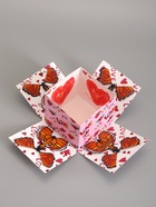 Коробка-сюрприз подарочная «Бабочки, Сердца» розовая, с вылетающими бабочками, 15×14.8×12.5 см - фото 809621141