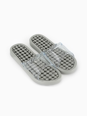 Массажёр для ног, тапочки, пара, 25 см, размер 37-39, серый