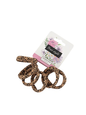 Резинки для волос «Спорт принт», набор 6 шт., мини лео, 3.5 см, коричневые