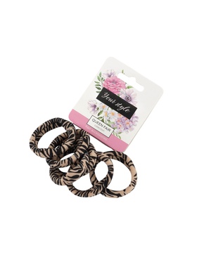 Резинки для волос «Спорт принт», набор 6 шт., полосы, 3.5 см, тёмно-коричневые