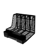 Лоток для бумаг Calligrata с отделениями для пишущих принадлежностей, вертикальный, 4 отделения, чёрный - Фото 2