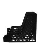 Лоток для бумаг Calligrata с отделениями для пишущих принадлежностей, вертикальный, 4 отделения, чёрный - Фото 3