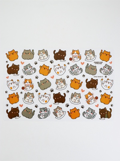 Коврик под миску «Много котиков!», 43×28 см