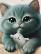 Коврик под миску «Котик недовольный», 43×28 см 10983492