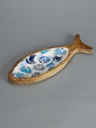 УЦЕНКА Блюдо в форме рыбки "Крабы" дерево манго 32х11,5х2 см - Фото 3