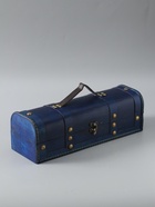 УЦЕНКА Шкатулка дерево под бутылку "С заклёпками" ярко-синяя 11х34х12,8 см - Фото 1