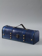 УЦЕНКА Шкатулка дерево под бутылку "С заклёпками" ярко-синяя 11х34х12,8 см - Фото 2