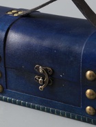 УЦЕНКА Шкатулка дерево под бутылку "С заклёпками" ярко-синяя 11х34х12,8 см - Фото 4