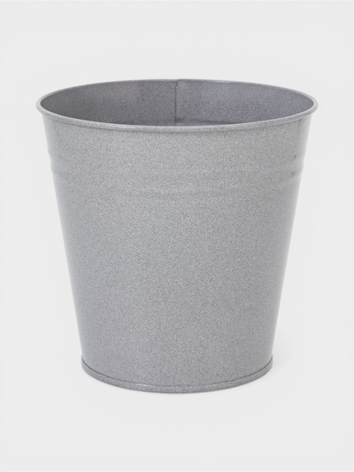 Вазон без ручек, 5 л, h=20.5 см, нержавеющая сталь, графитовый