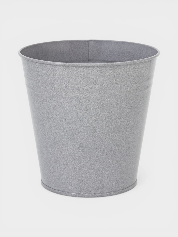 Вазон без ручек, 5 л, h=20.5 см, нержавеющая сталь, графитовый - Фото 1