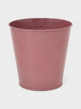 Вазон без ручек, 5 л, h=20.5 см, нержавеющая сталь, розовый