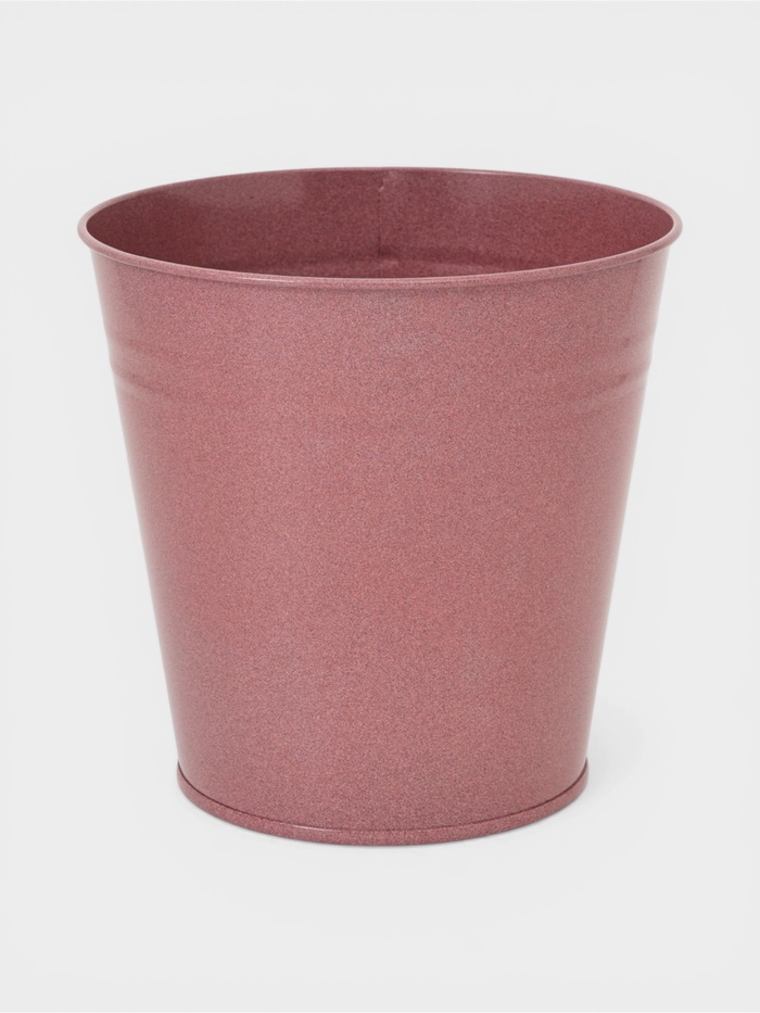 Вазон без ручек, 5 л, h=20.5 см, нержавеющая сталь, розовый - Фото 1