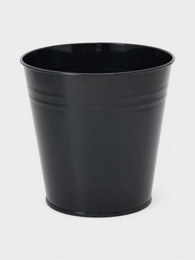 Вазон без ручек, 5 л, h=20.5 см, нержавеющая сталь, чёрный