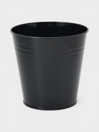 Вазон без ручек, 5 л, h=20.5 см, нержавеющая сталь, чёрный