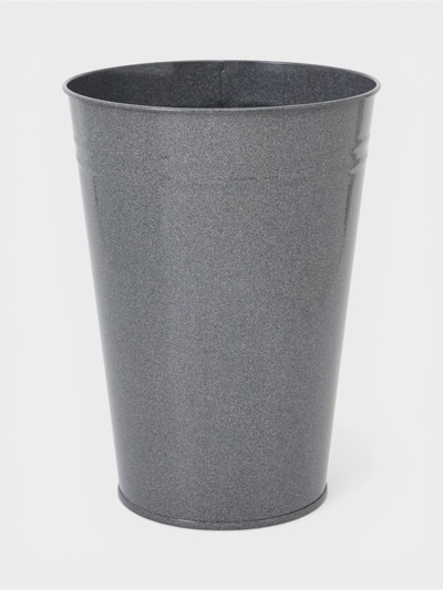 Вазон без ручек, 7 л, h=30 см, нержавеющая сталь, графитовый