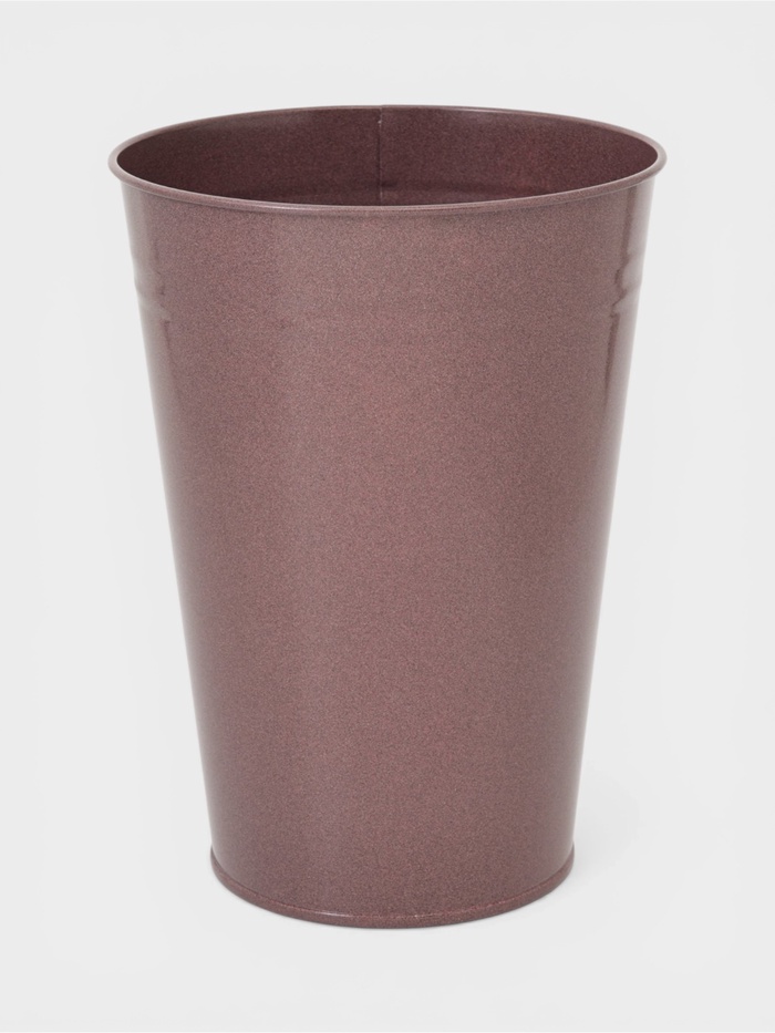 Вазон без ручек, 7 л, h=30 см, нержавеющая сталь, розовый