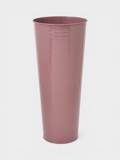 Вазон без ручек, 11 л, h=50 см, нержавеющая сталь, розовый
