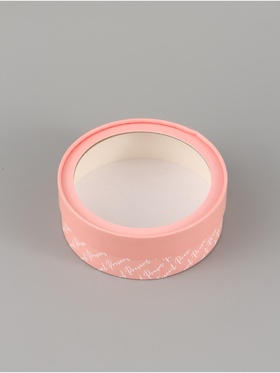 Коробка подарочная с окном «Цветы», 16×16×5 см, круглая