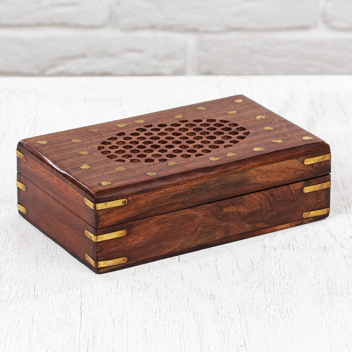 УЦЕНКА Шкатулка дерево «Резной овал» 13×20×6 см - Фото 1