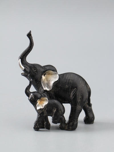 УЦЕНКА Сувенир полистоун «Слон африканский со слонёнком» 12×10.5×5 см