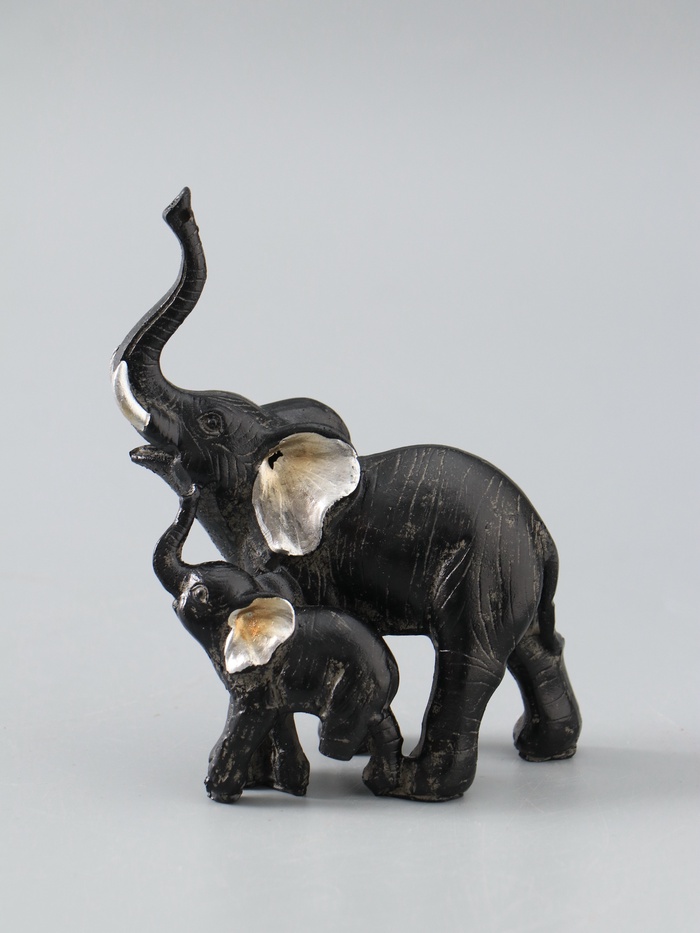 УЦЕНКА Сувенир полистоун «Слон африканский со слонёнком» 12×10.5×5 см - Фото 1