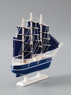 УЦЕНКА Корабль сувенирный малый «Дорита», борта синие с белой полосой, паруса синие,23×5,5×21 см 564 - Фото 4