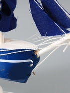 УЦЕНКА Корабль сувенирный малый «Дорита», борта синие с белой полосой, паруса синие,23×5,5×21 см 564 - Фото 5