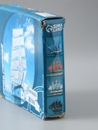 УЦЕНКА Корабль сувенирный малый «Дорита», борта синие с белой полосой, паруса синие,23×5,5×21 см 564 - Фото 7