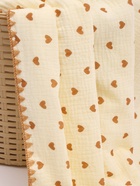 Плед двухслойный «Этель. Сердечки», 100×100 см, муслин, вельбоа - Фото 4