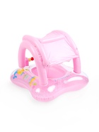 Круг для плавания детский с погремушкой 70 см, цвет розовый - фото 123144732