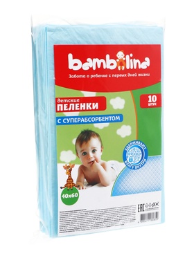 Bambolina для детей Пеленка 40*60 см 10 шт