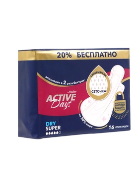 Прокладки Day Spa Active Days супер, сеточка, 16 шт.