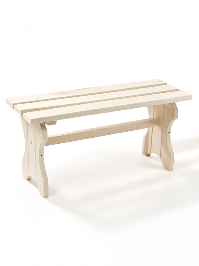 Лавка деревянная для дачи и бани, «Резная №1», 90×30×42 см