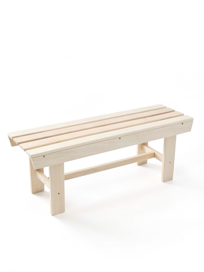 Лавка деревянная для дачи и бани, 120×40×41 см, из наличника