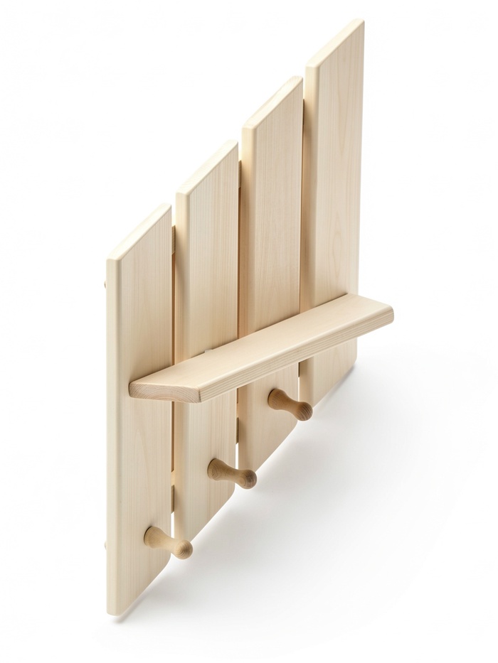 Полка-вешалка для бани и сауны «Зебра», 33×10×51 см, деревянная, 3 крючка