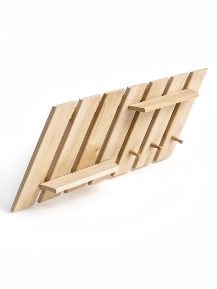 Полка-вешалка для бани и сауны «Зебра», 84×12×33 см, деревянная, 3 крючка