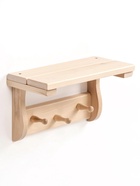 Полка-вешалка для бани и сауны «Малютка №1», 29×14×17 см, деревянная, 3 крючка - Фото 1