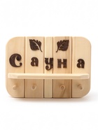 Полка-вешалка для бани и сауны «Сауна», 32×8.5×22 см, деревянная, 4 крючка - фото 809647133