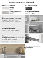 УЦЕНКА Кухонный гарнитур 2000 Челси, Бетон светлый/Белый/Кастилло - Фото 3