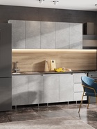 УЦЕНКА Кухонный гарнитур 2000 Челси, Бетон светлый/Белый/Кастилло - Фото 4