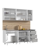 УЦЕНКА Кухонный гарнитур 2000 Челси, Бетон светлый/Белый/Кастилло - Фото 5