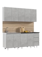 УЦЕНКА Кухонный гарнитур 2000 Челси, Бетон светлый/Белый/Кастилло - Фото 9