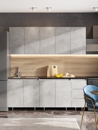 УЦЕНКА Кухонный гарнитур 2000 Челси, Бетон светлый/Белый/Кастилло - Фото 10